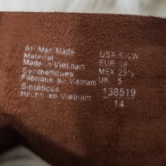 American Eagle Brown Vegan Faux Leather Woven PeepToe Wedge Business Casual 6.5W - Picture 3 of 9